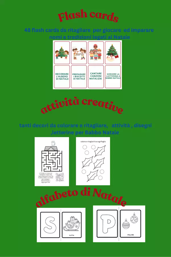 Raccolta di materiali a tema Natale Flashcard - Raccolta di materiali a tema Natale - Mindy Edu_Ped - Pagina di copertina