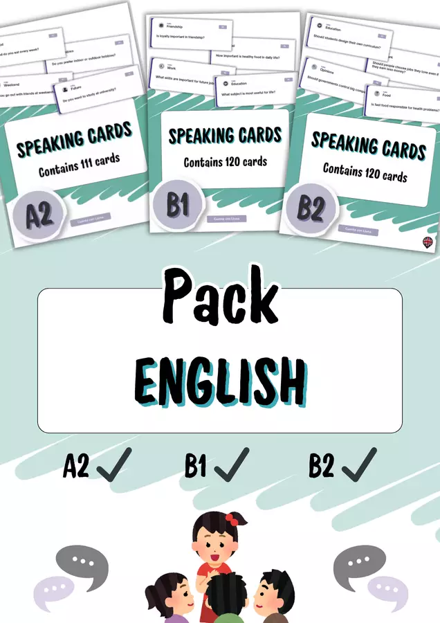 Schede di lingua inglese – Livello 2 + B1 + B2 (oltre 350 schede) Flashcard - Schede di lingua inglese – Livello 2 + B1 + B2 (oltre 350 schede) - Cuenta con Lluna - Pagina di copertina