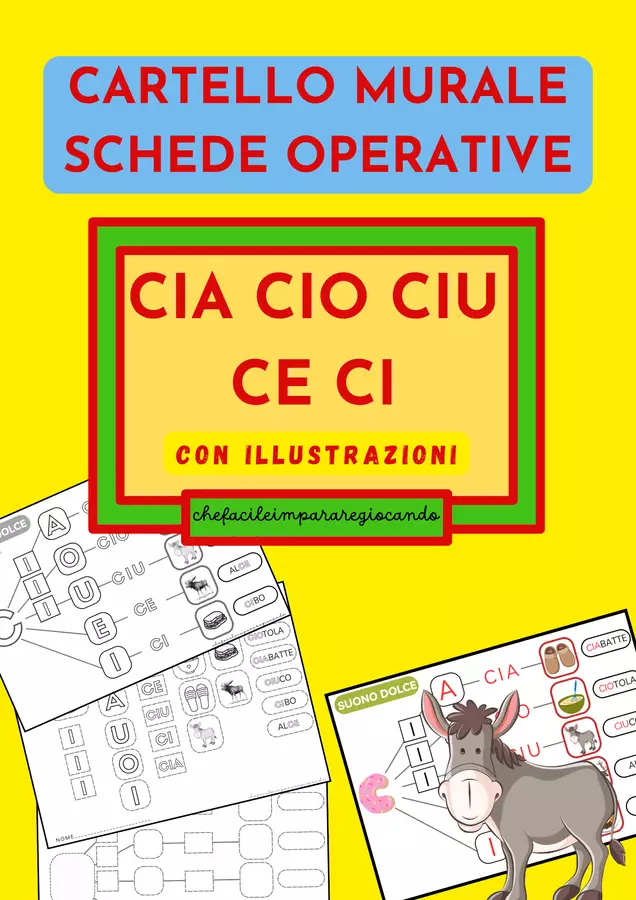 IL SUONO C DOLCE - CARTELLO MURALE E SCHEDE OPERATIVE Esercizi - IL SUONO C DOLCE - CARTELLO MURALE E SCHEDE OPERATIVE - chefacileimpararegiocando - Pagina di copertina