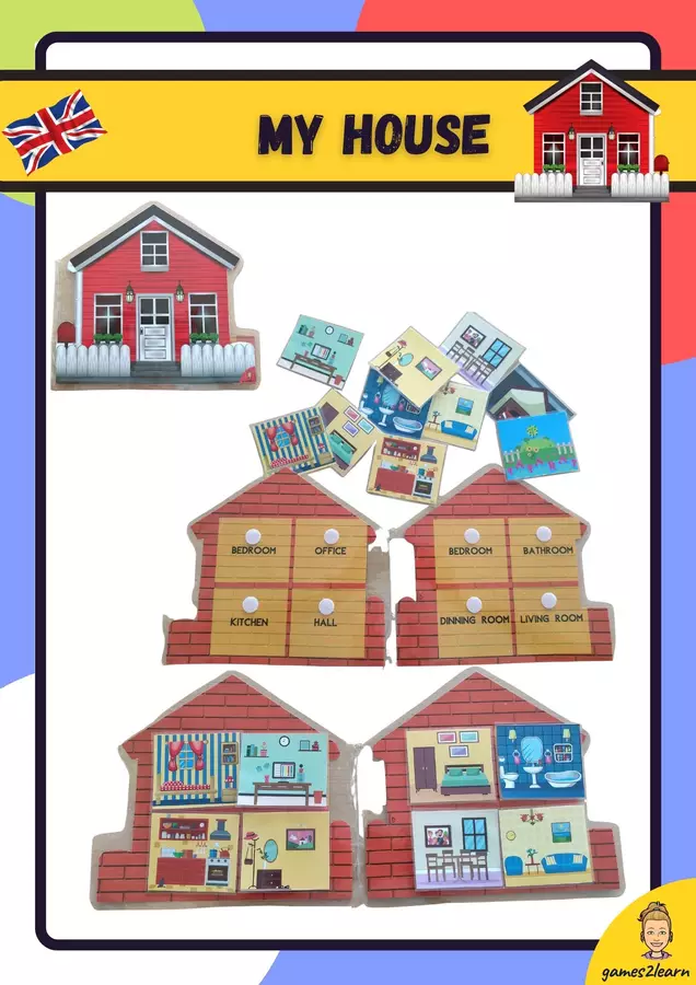 My house: rooms of the house Materiale di supporto/inclusione - My house: rooms of the house - games2learn - Pagina di copertina