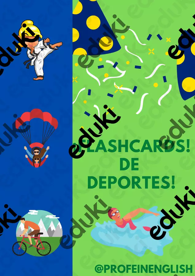 Flashcard degli sport in spagnolo! Flashcard - Flashcard degli sport in spagnolo! - Profe in English - Pagina di copertina