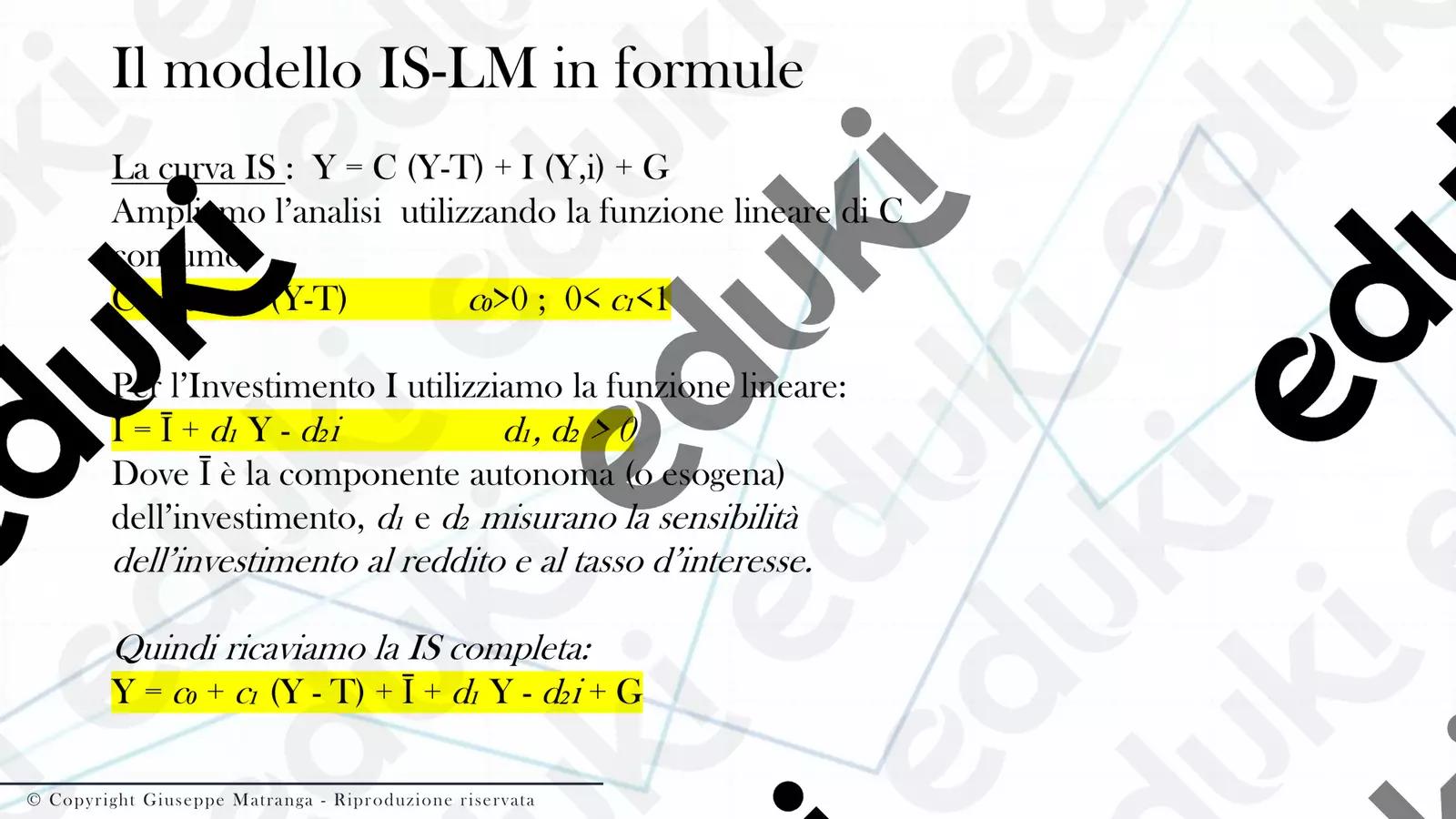 Corso di Macroeconomia: modulo 6 (3a parte) Presentazioni / Lavagne - Corso di Macroeconomia: modulo 6 (3a parte) - Giuseppe Matranga - Pagina di copertina
