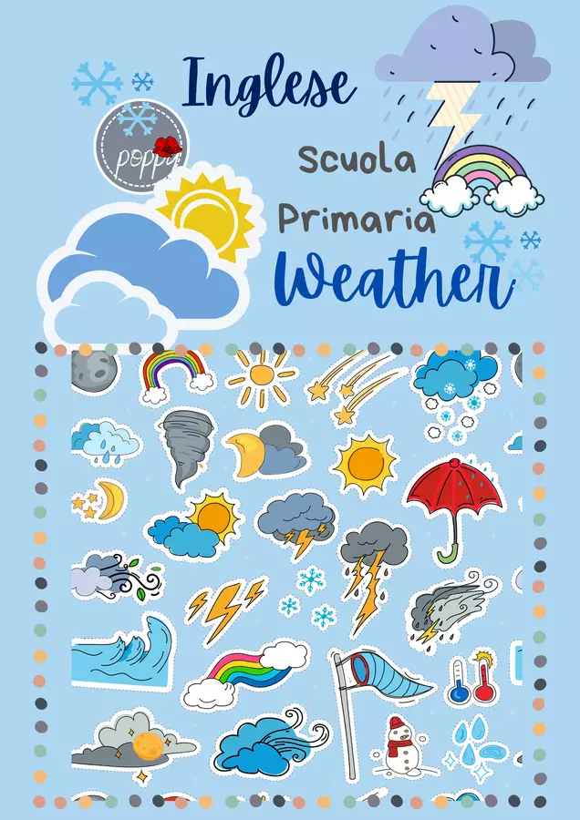 Inglese Fogli di lavoro: Weather Esercizi - Inglese Fogli di lavoro: Weather - Poppy - Pagina di copertina