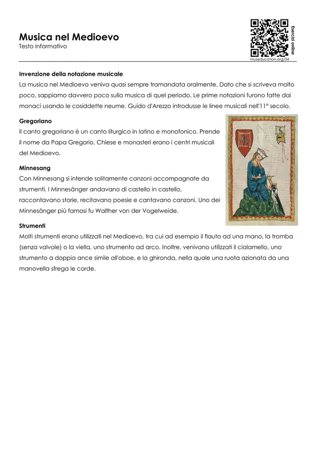 Musica nel Medioevo Esercizi - Musica nel Medioevo - musEducation.org | about-the-world.org - Pagina di copertina