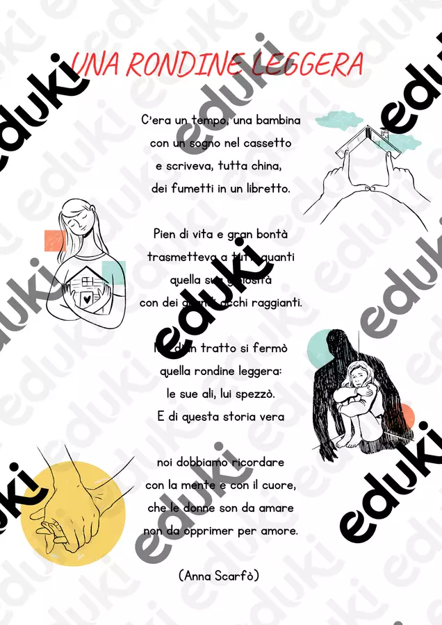 Stop alla violenza sulle donne- in memoria di Giulia e di tutte le vittime di femminicidio Clipart / Immagini originali - Stop alla violenza sulle donne- in memoria di Giulia e di tutte le vittime di femminicidio - Maestra Marty - Pagina di copertina