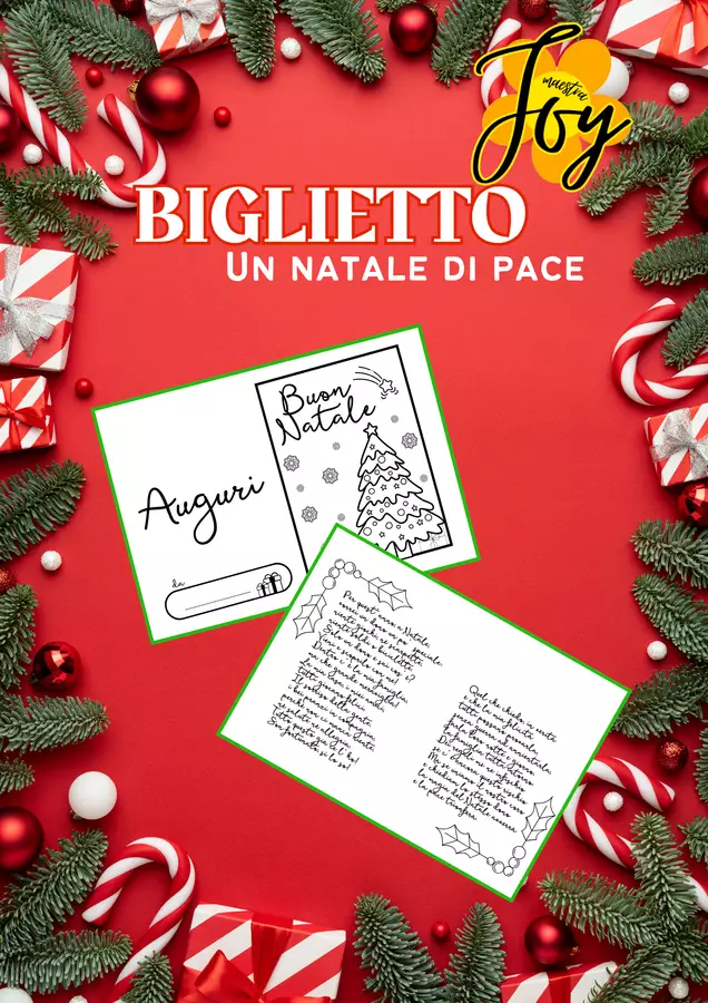 Buon Natale di Pace - Biglietto con poesia Altro tipo di materiale - Buon Natale di Pace - Biglietto con poesia - MaestraJoy - Pagina di copertina
