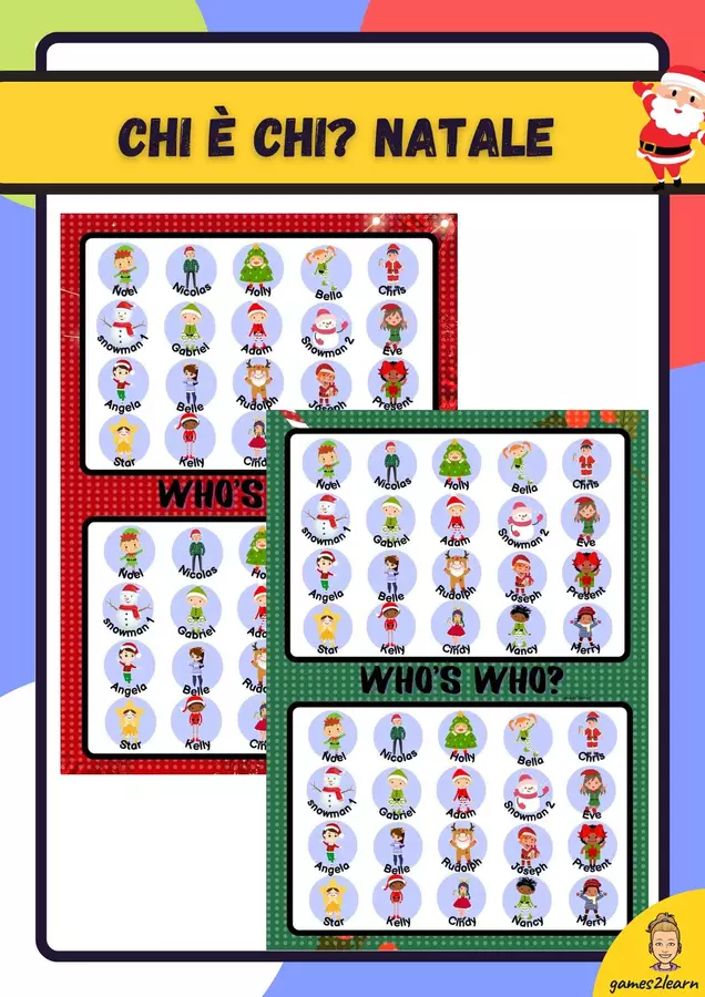 Chi è chi? Natale Materiale di supporto/inclusione - Chi è chi? Natale - games2learn - Pagina di copertina