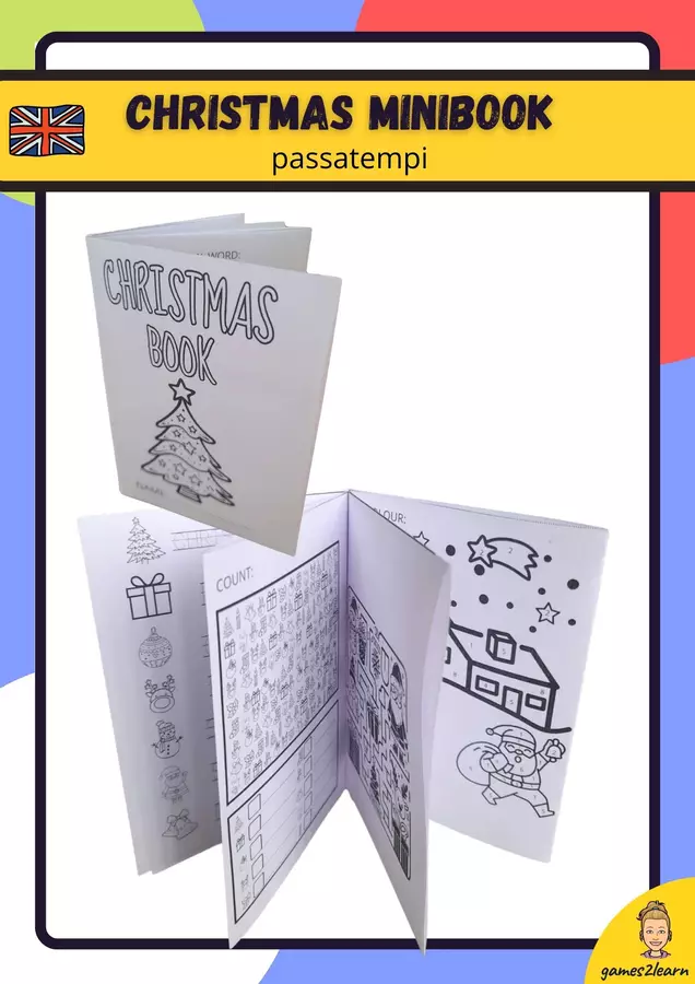 Christmas Minibook in English (passatempi) Esercizi - Christmas Minibook in English (passatempi) - games2learn - Pagina di copertina