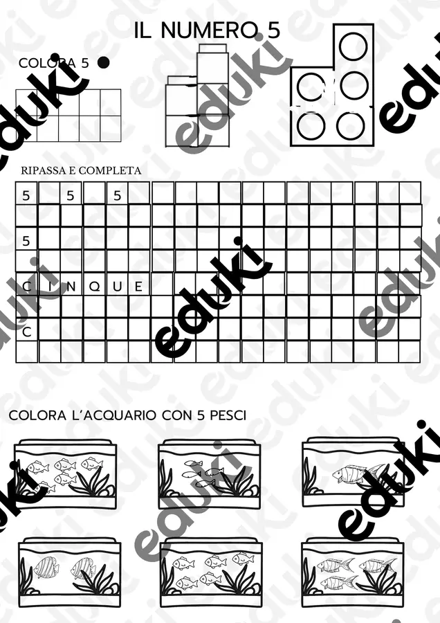 Il numero 5 Esercizi - Il numero 5 - Maestra Forty - Pagina di copertina