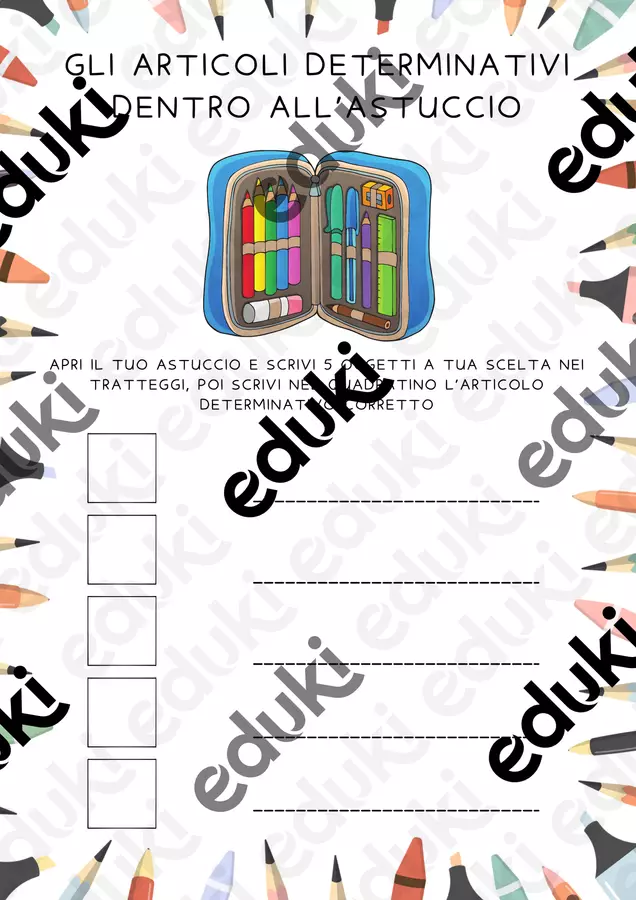 Gli articoli determinativi Esercizi - Gli articoli determinativi - Maestra Marty - Pagina di copertina