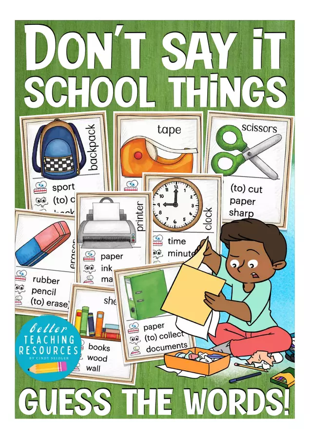 school supplies English game gioco inglese Materiale interattivo - school supplies English game gioco inglese - Better Teaching Resources - Pagina di copertina