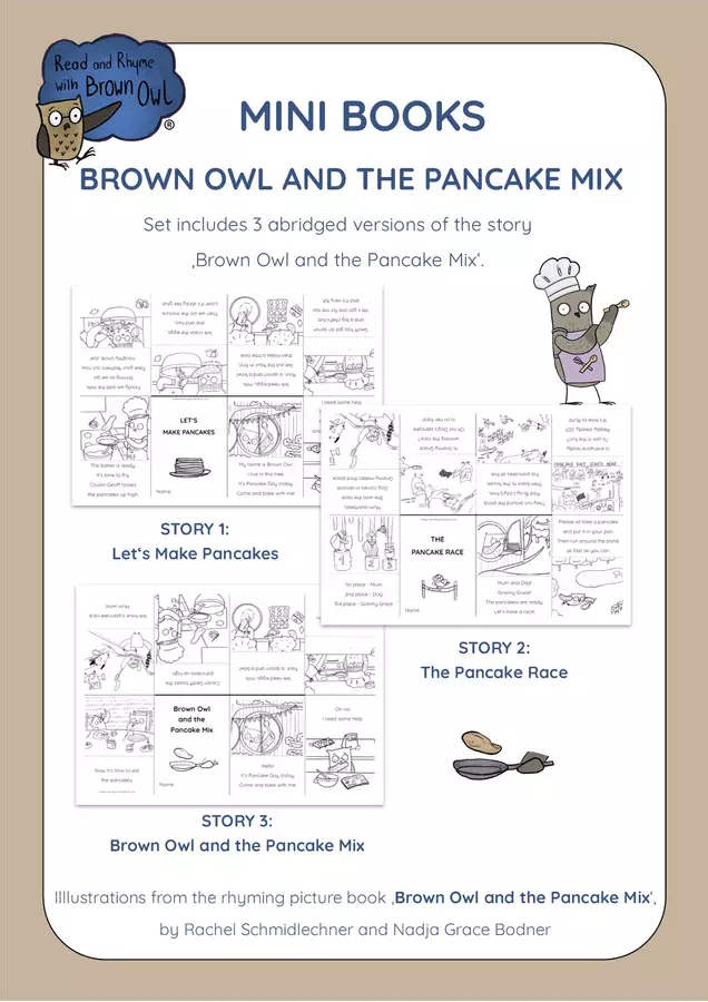 Brown Owl and the Pancake Mix - MINI BOOKS Materiale di supporto/inclusione - Brown Owl and the Pancake Mix - MINI BOOKS - Read and Rhyme with Brown Owl - Pagina di copertina