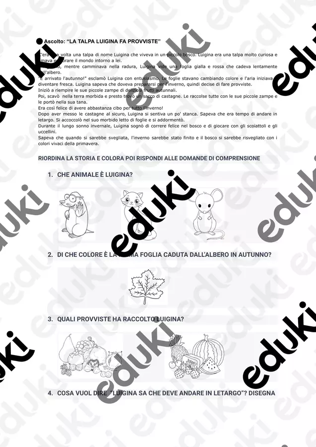 La talpa Luigina Esercizi - La talpa Luigina - MaestraEdda - Pagina di copertina