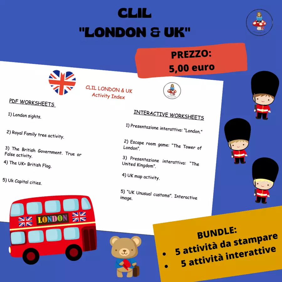 PACCHETTO CLIL: London & Uk Esercizi - PACCHETTO CLIL: London & Uk - Teacher Susy - Pagina di copertina