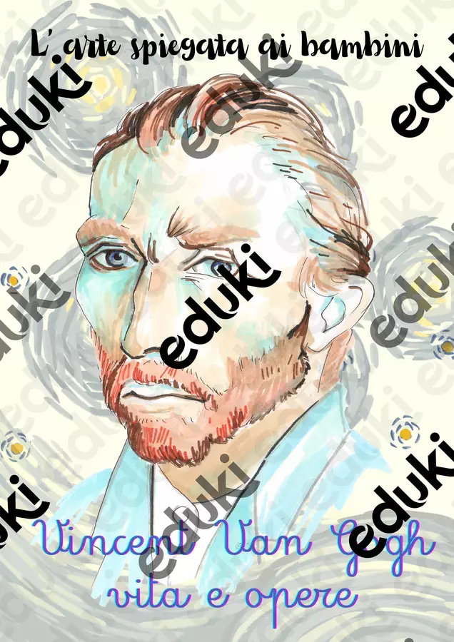 Van Gogh - Libretto con biografia e attività didattiche Materiale di supporto/inclusione - Van Gogh - Libretto con biografia e attività didattiche - Maestro Fabio Giochiecolori - Pagina di copertina