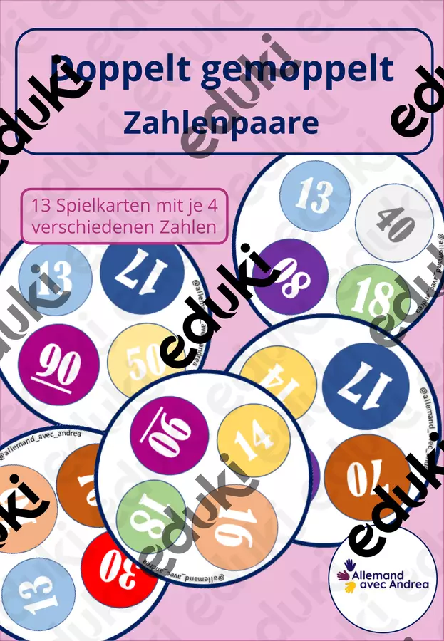 Raddoppiato - i numeri Giochi - Raddoppiato - i numeri - Tedesco con Andrea - Pagina di copertina