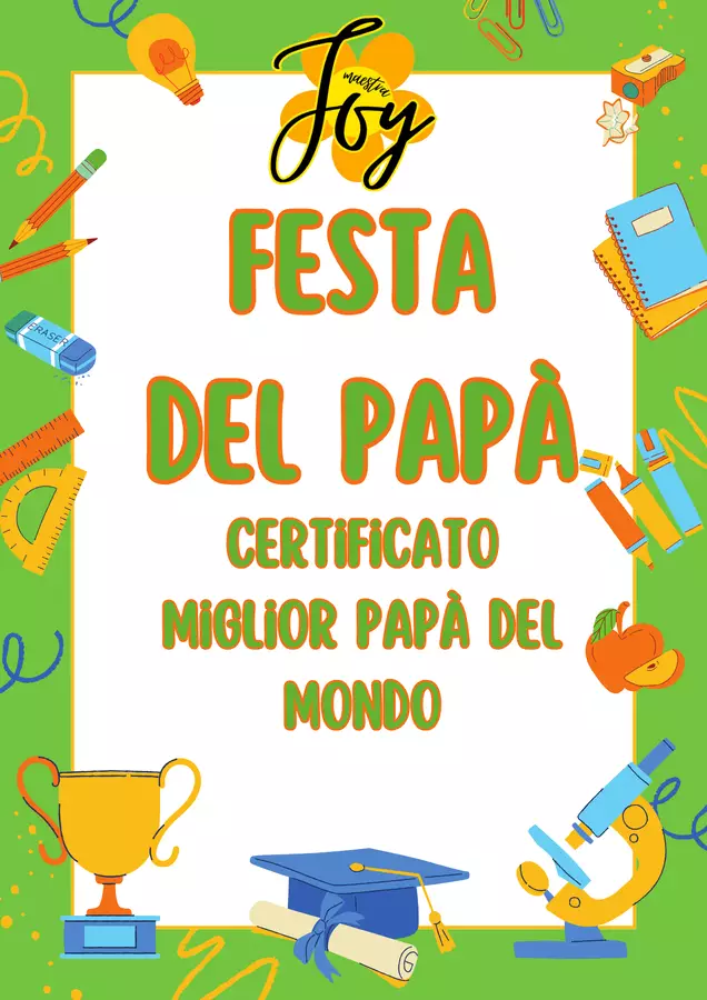 Diploma "Miglior papà del mondo" (il mio!) Altro tipo di materiale - Diploma "Miglior papà del mondo" (il mio!) - MaestraJoy - Pagina di copertina