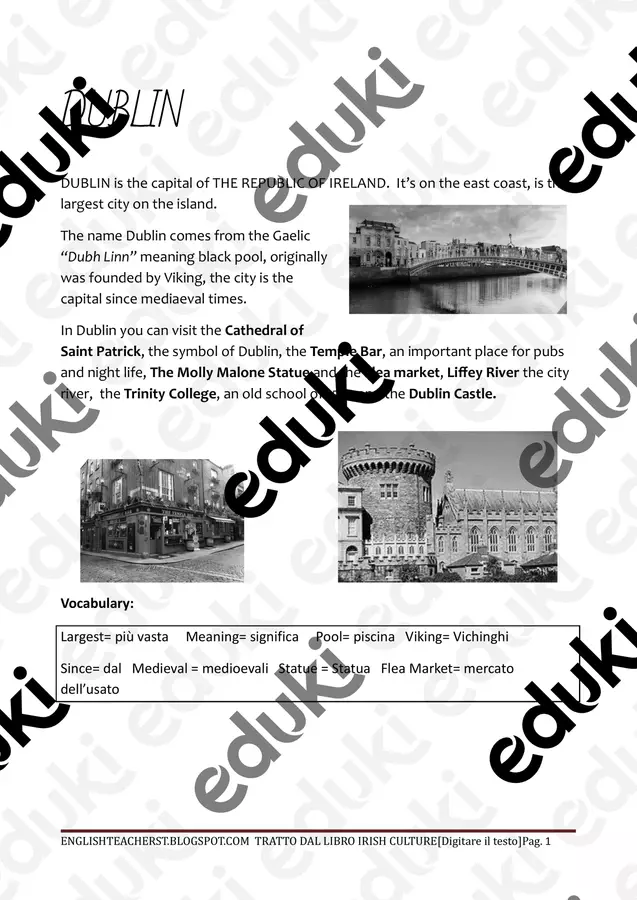 Dublin Esercizi - Dublin - Maestradituttounpò - Pagina di copertina