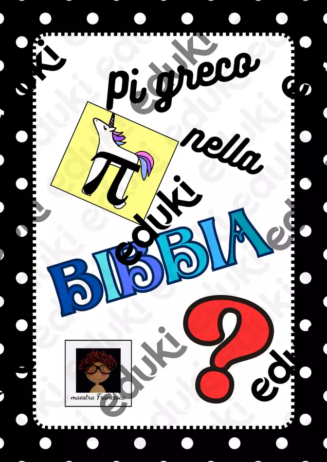 Pi greco e Bibbia Schede informative - Pi greco e Bibbia - maestra Francesca IDR - Pagina di copertina