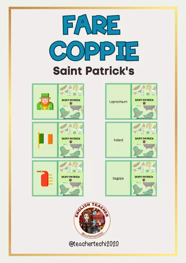 Fare coppie: Saint Patrick's Giochi - Fare coppie: Saint Patrick's - Teachertechi2020 - Pagina di copertina