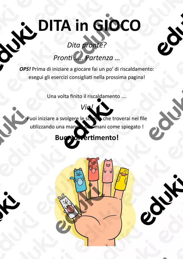 Dita in gioco Altro tipo di materiale - Dita in gioco - EducatriceDeb - Pagina di copertina
