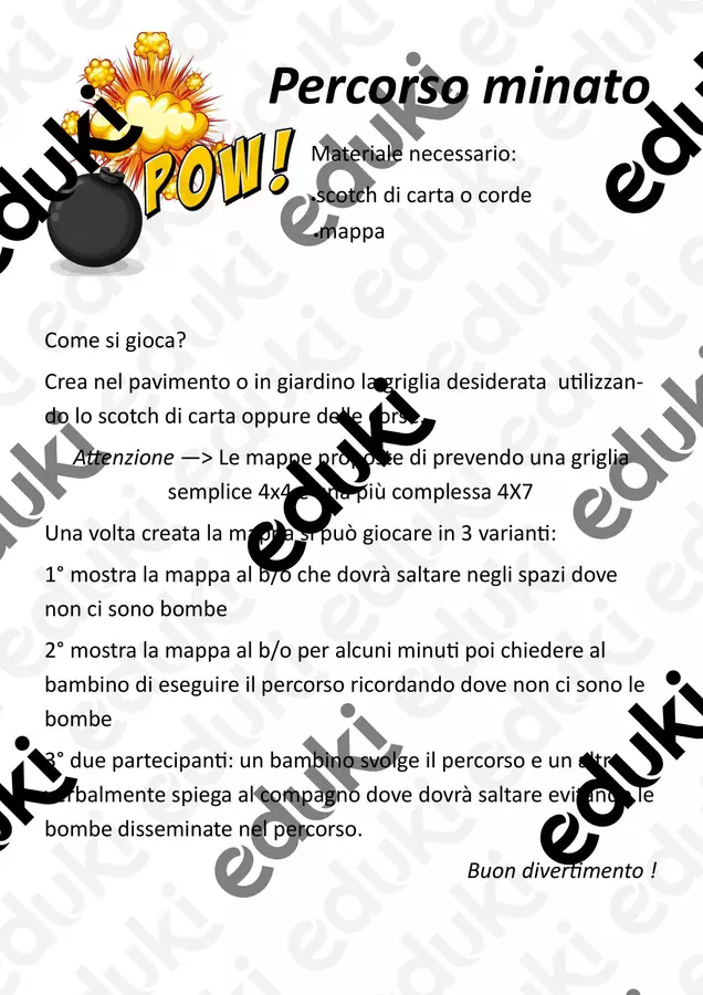Percorso Minato Altro tipo di materiale - Percorso Minato - EducatriceDeb - Pagina di copertina