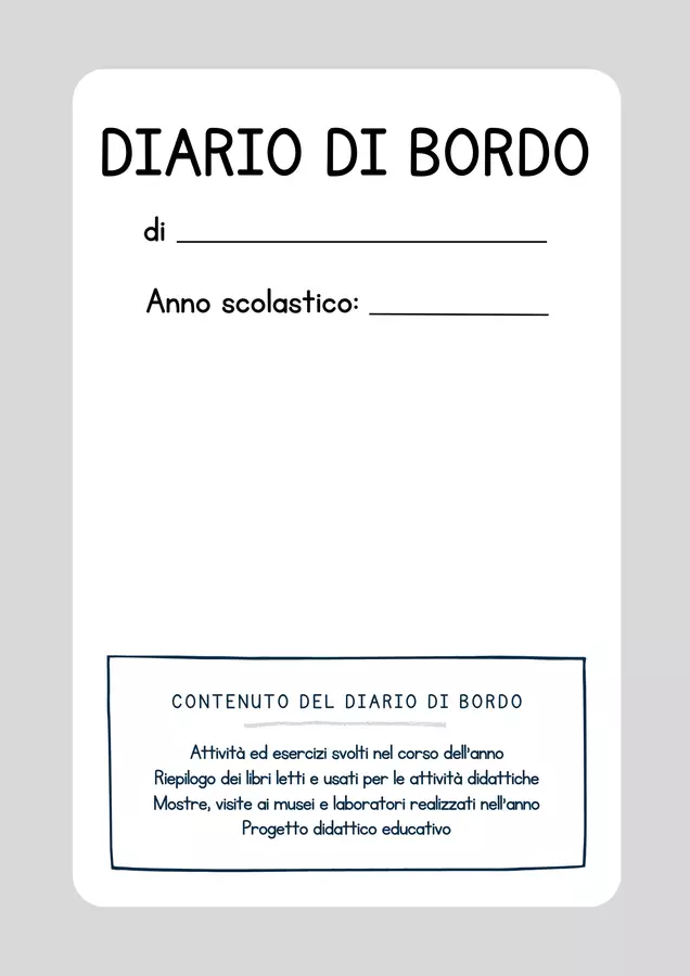 Diario di bordo homeschooling Altro tipo di materiale - Diario di bordo homeschooling - MilleLibriPerBambini - Pagina di copertina