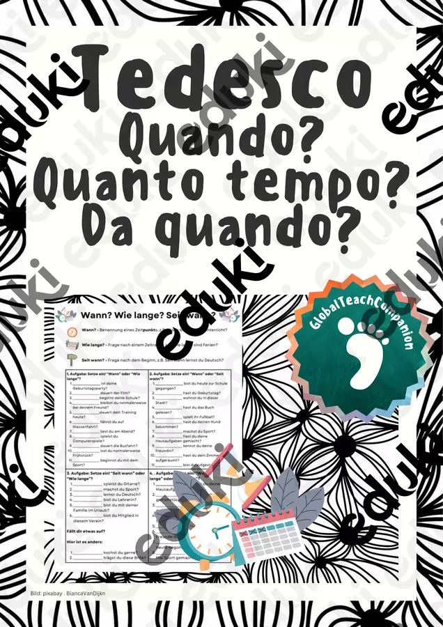 Tedesco Wann? Wie lange? Seit wann? Esercizi - Tedesco Wann? Wie lange? Seit wann? - GlobalTeachCompanion - Pagina di copertina
