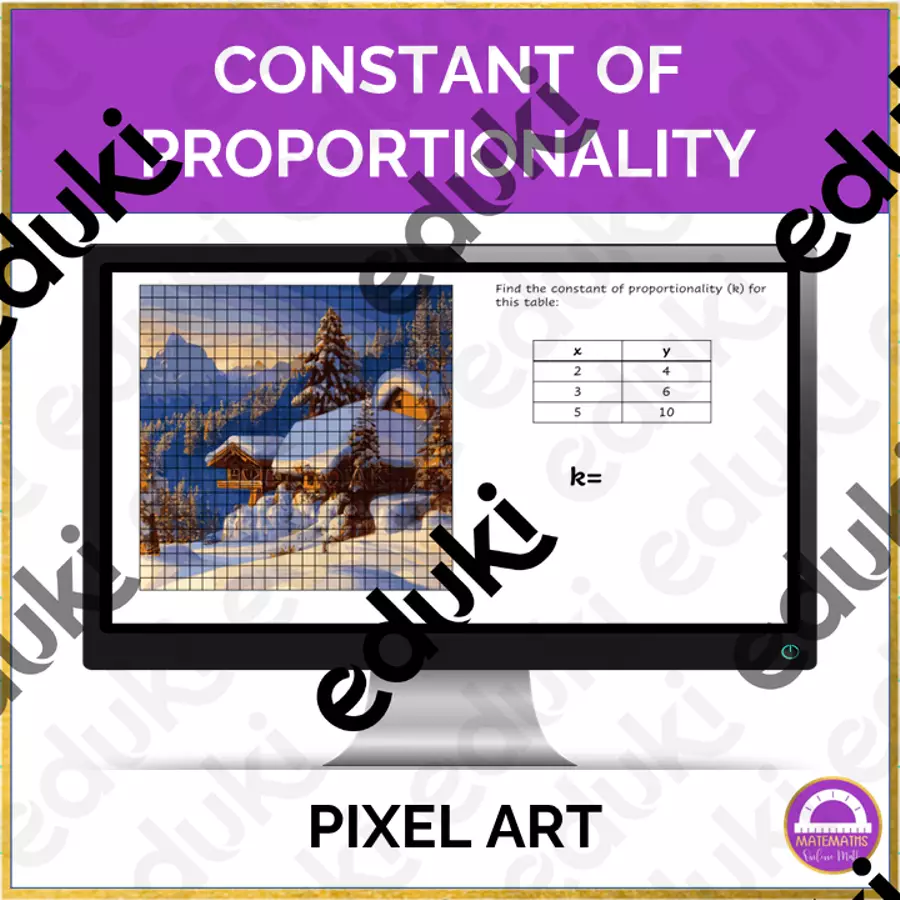 Costante di proporzionalità Pixel Art 🇬🇧 Esercizi - Costante di proporzionalità Pixel Art 🇬🇧 - Matemaths - Pagina di copertina