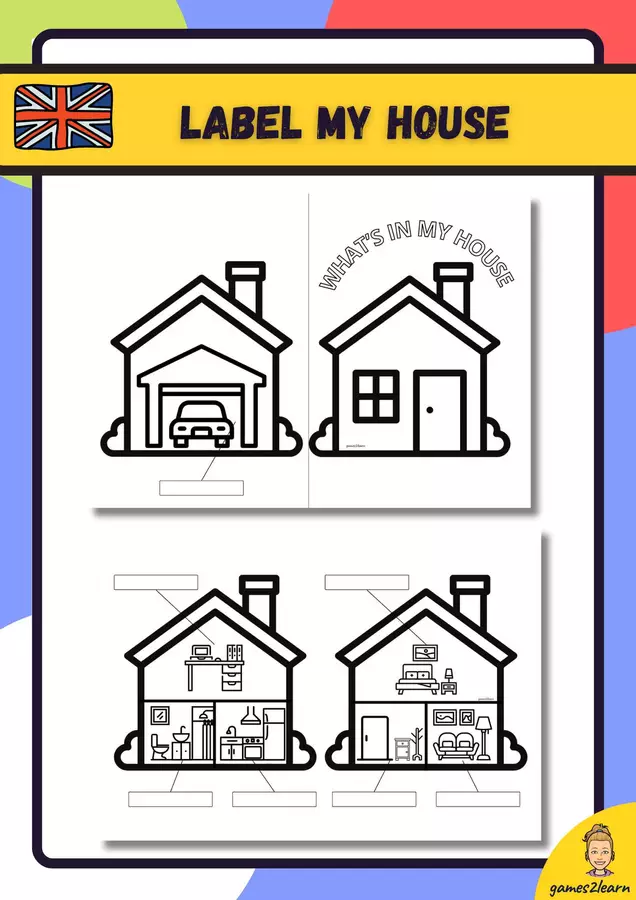 Label my house Esercizi - Label my house - games2learn - Pagina di copertina
