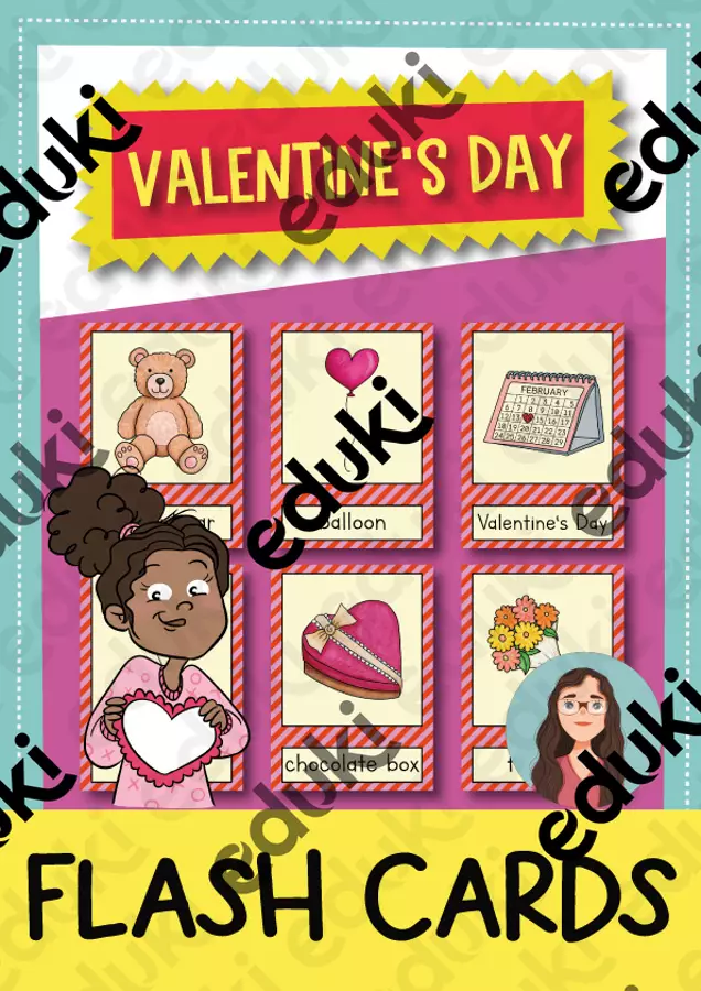 Valentine's Day Flash Cards / Carte illustrate (Inglese) Flashcard - Valentine's Day Flash Cards / Carte illustrate (Inglese) - Brighter Day Classroom - Pagina di copertina