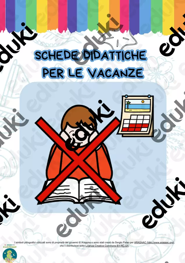 SCHEDE DIDATTICHE VACANZE Materiale di supporto/inclusione - SCHEDE DIDATTICHE VACANZE - A scuola con Diegosauro - Pagina di copertina