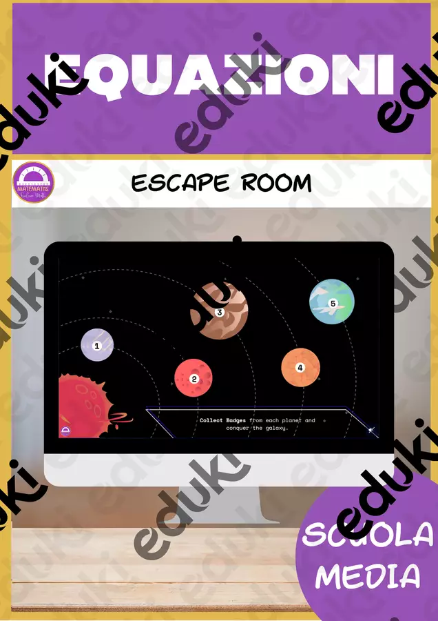 Equazioni di primo grado escape room 🇬🇧 Esercizi - Equazioni di primo grado escape room 🇬🇧 - Matemaths - Pagina di copertina