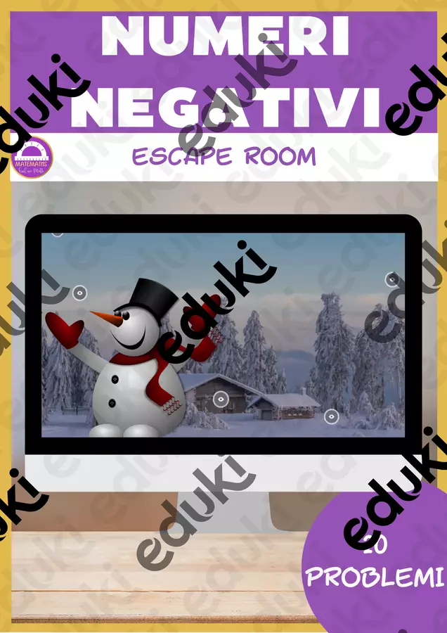 Escape room inverno sui numeri negativi 🇬🇧 Esercizi - Escape room inverno sui numeri negativi 🇬🇧 - Matemaths - Pagina di copertina