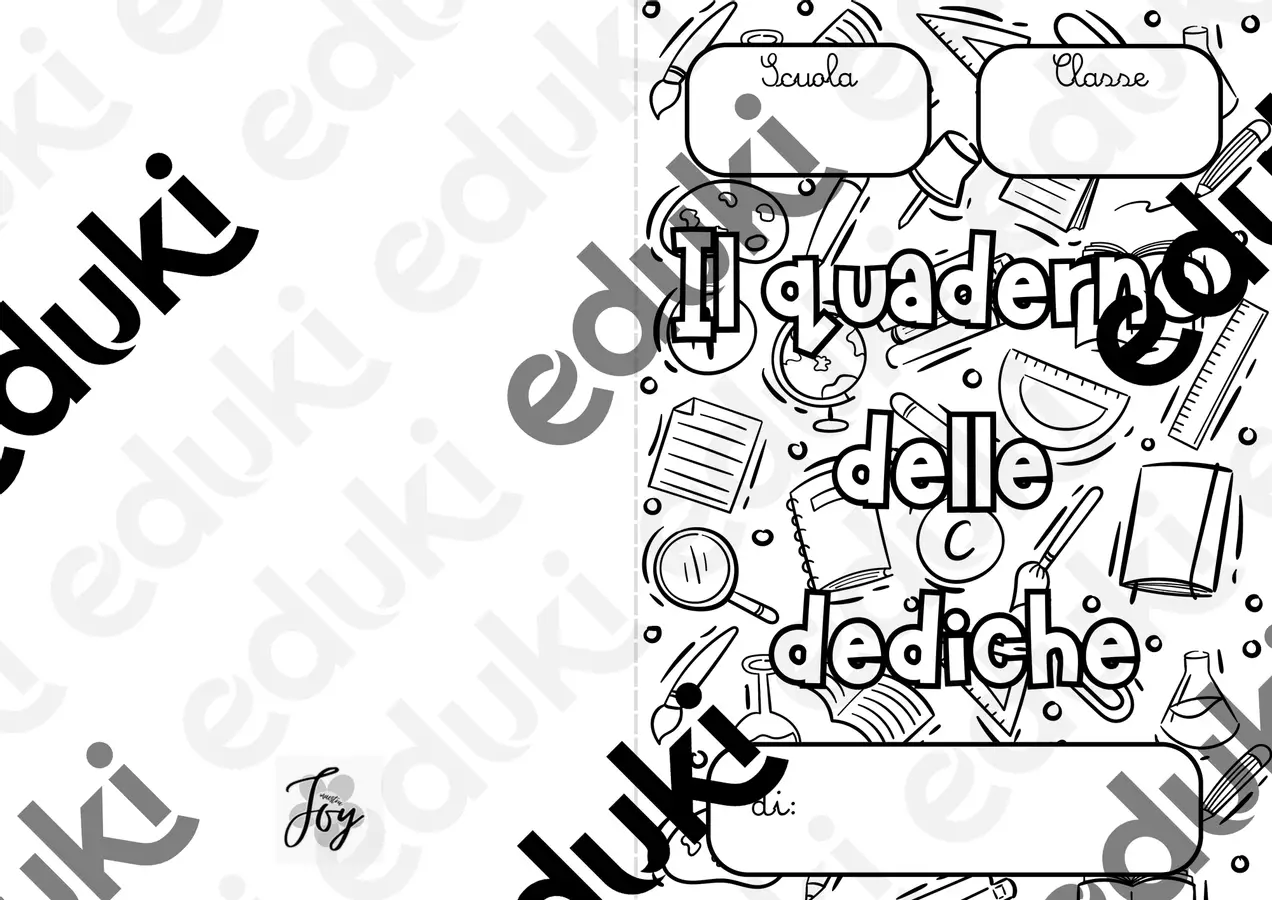 Il quaderno delle dediche - attività ultimo giorno scuola Altro tipo di materiale - Il quaderno delle dediche - attività ultimo giorno scuola - MaestraJoy - Pagina di copertina