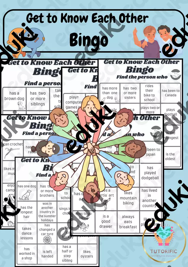Get to Know Each Other Bingo - Gioco del Bingo per conoscersi Giochi - Get to Know Each Other Bingo - Gioco del Bingo per conoscersi - Tutorific - Pagina di copertina