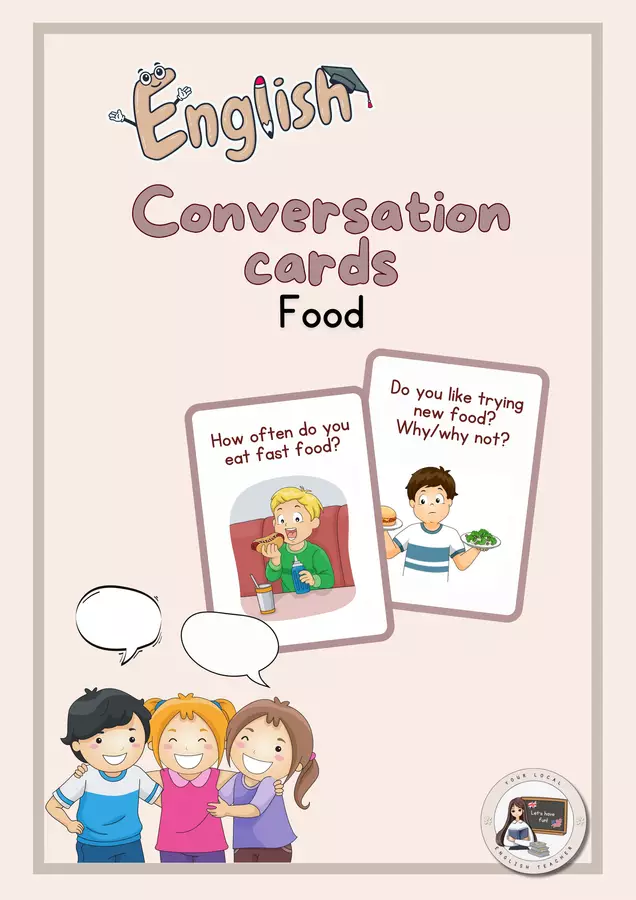 CONVERSATION CARDS - FOOD Altro tipo di materiale - CONVERSATION CARDS - FOOD - Your Local English Teacher - Pagina di copertina