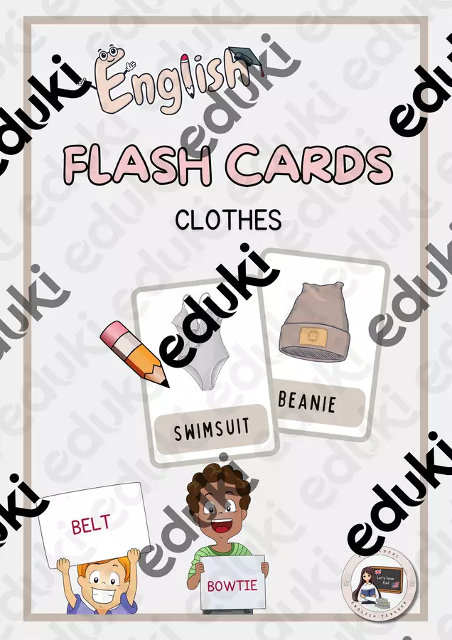 FLASH CARDS - CLOTHES | FLASH CARDS - VESTITI Flashcard - FLASH CARDS - CLOTHES | FLASH CARDS - VESTITI - Your Local English Teacher - Pagina di copertina