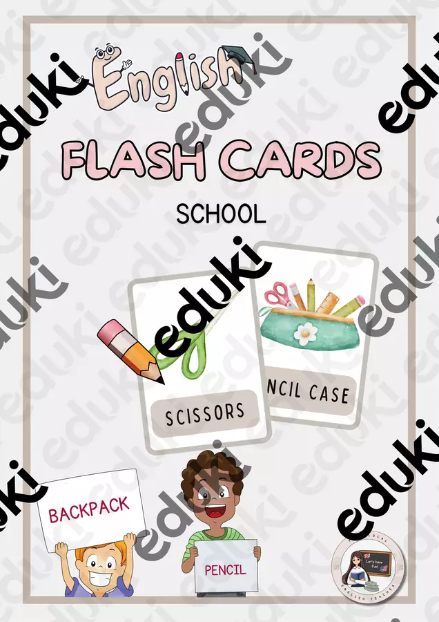 FLASH CARDS - SCHOOL | FLASH CARDS - SCUOLA Flashcard - FLASH CARDS - SCHOOL | FLASH CARDS - SCUOLA - Your Local English Teacher - Pagina di copertina