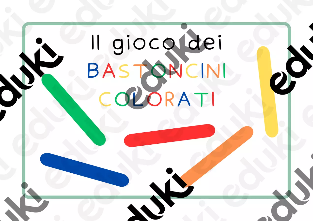 Il gioco dei bastoncini colorati Esercizi - Il gioco dei bastoncini colorati - Maestra_Ele_ - Pagina di copertina