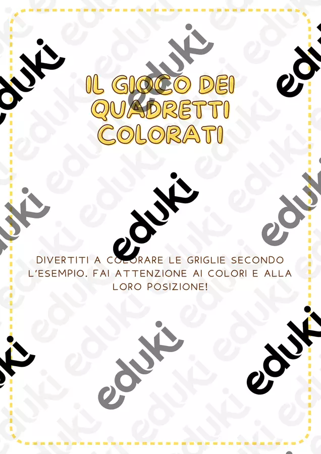 IL GIOCO DEI QUADRATINI COLORATI Giochi - IL GIOCO DEI QUADRATINI COLORATI - Maestra_Ele_ - Pagina di copertina