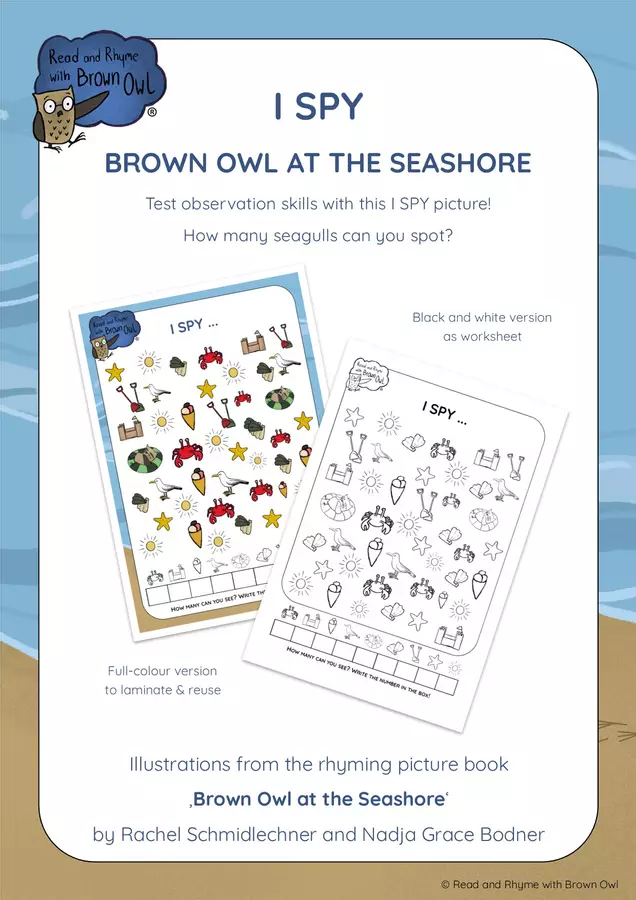 Brown Owl at the Seashore - Summer I SPY Esercizi - Brown Owl at the Seashore - Summer I SPY - Read and Rhyme with Brown Owl - Pagina di copertina