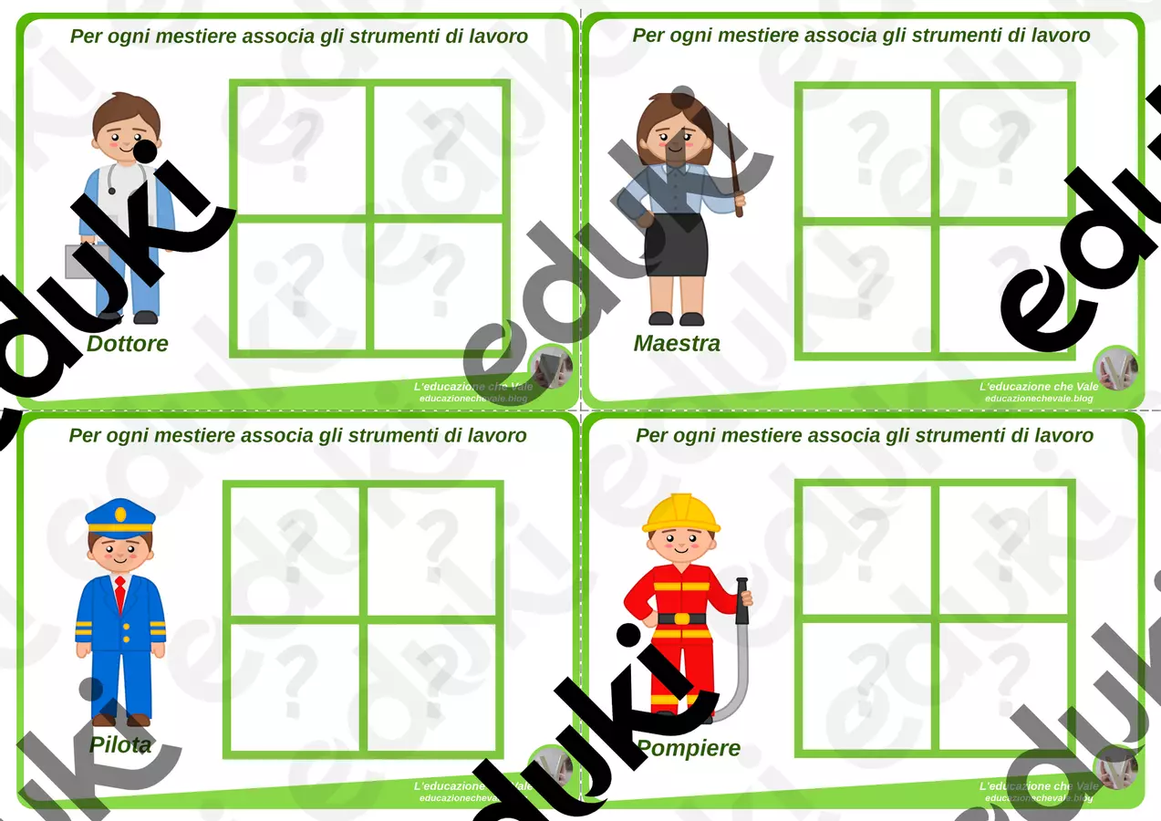 Edu-kit impariamo i mestieri Flashcard - Edu-kit impariamo i mestieri - L'educazione che Vale - Pagina di copertina