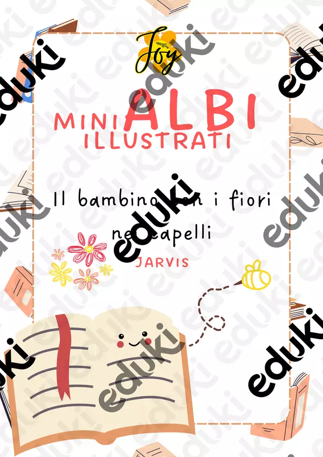miniALBI illustrati - Il bambino con i fiori nei capelli Altro tipo di materiale - miniALBI illustrati - Il bambino con i fiori nei capelli - MaestraJoy - Pagina di copertina