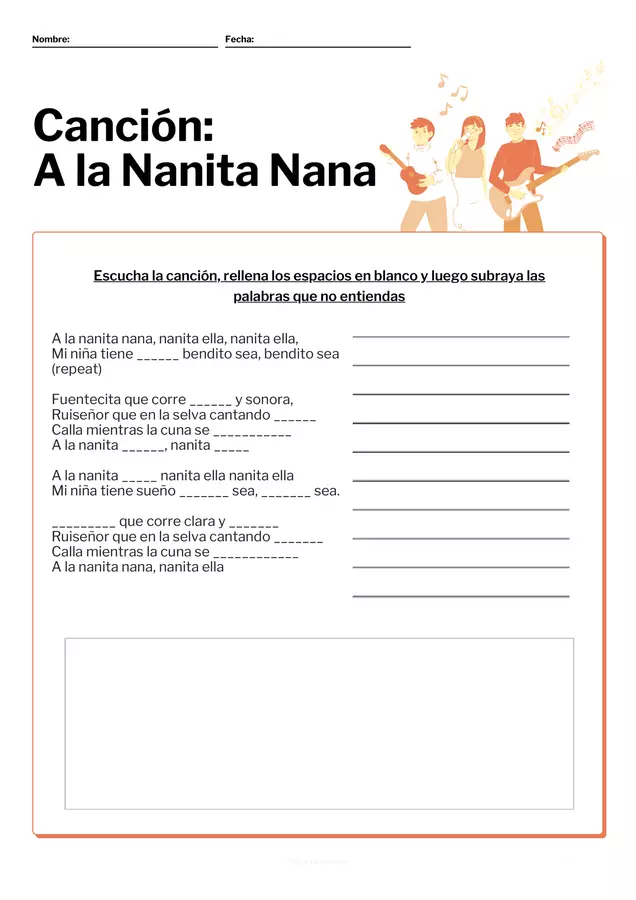 Aprende la canción: A la Nanita Nana Esercizi - Aprende la canción: A la Nanita Nana - Cuenta con Lluna - Pagina di copertina