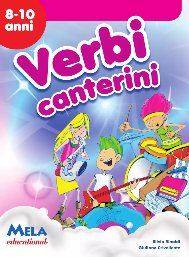 VERBI CANTERINI libro con canzoni Esercizi - VERBI CANTERINI libro con canzoni - Mela educational - Pagina di copertina