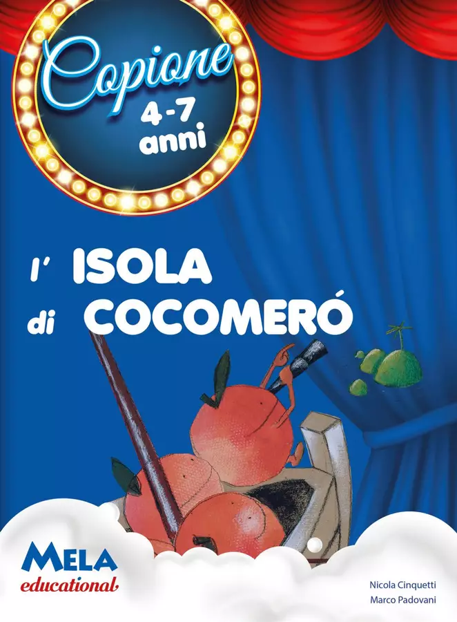 L'ISOLA DI COCOMERO' libro con canzoni Giochi - L'ISOLA DI COCOMERO' libro con canzoni - Mela educational - Pagina di copertina