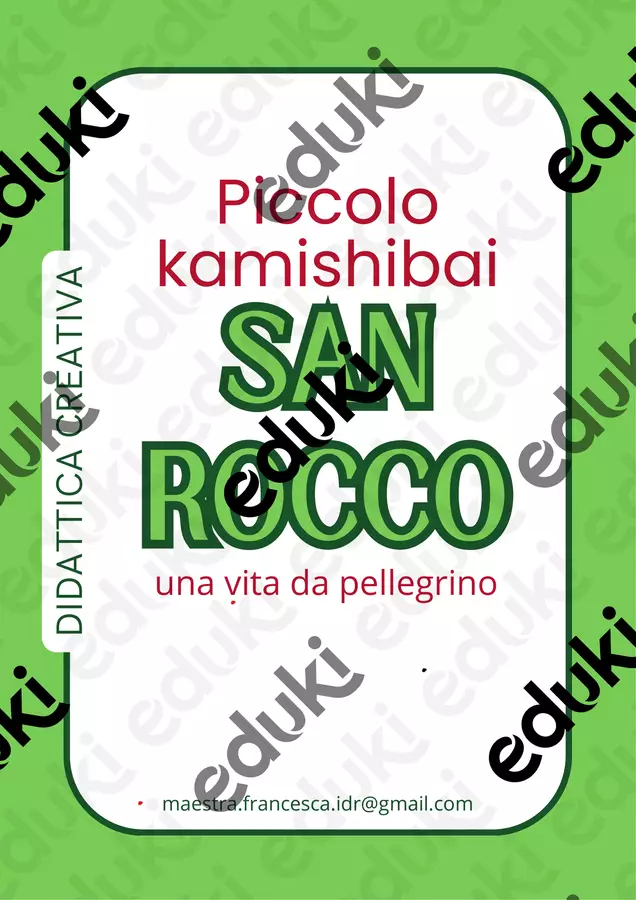 Piccolo kamishibai di San Rocco, una vita da pellegrino Materiale di supporto/inclusione - Piccolo kamishibai di San Rocco, una vita da pellegrino - maestra Francesca IDR - Pagina di copertina