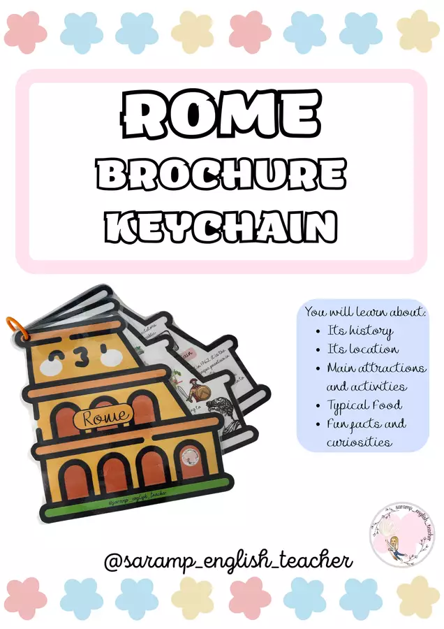 PORTACHIAVI CON DEPLIANT DI ROMA - VIAGGIAMO Materiale per pittura e bricolage - PORTACHIAVI CON DEPLIANT DI ROMA - VIAGGIAMO - saramp_english_teacher - Pagina di copertina
