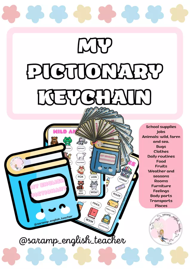 IL MIO PORTACHIAVI PICTIONARY (A COLORI) Materiale di supporto/inclusione - IL MIO PORTACHIAVI PICTIONARY (A COLORI) - saramp_english_teacher - Pagina di copertina